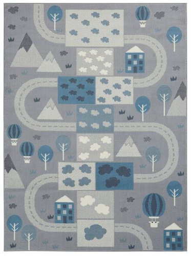 Dětský koberec Adventures 105536 Mouse Blue 80 × 150 cm - Koberec - Main image