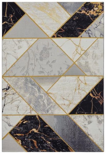 Kusový koberec Flair 105610 Noble Black Grey Gold 80 × 165 cm - Koberec - Main image