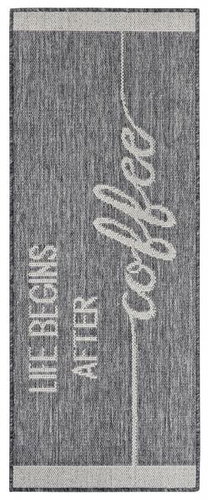 Běhoun Cucina Life Begins After Coffee 105627 Grey Cream 62 × 150 cm - Koberec - Main image