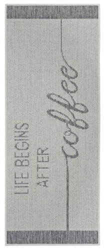 Běhoun Cucina Life Begins After Coffee 105628 Cream Grey 62 × 150 cm - Koberec - Main image