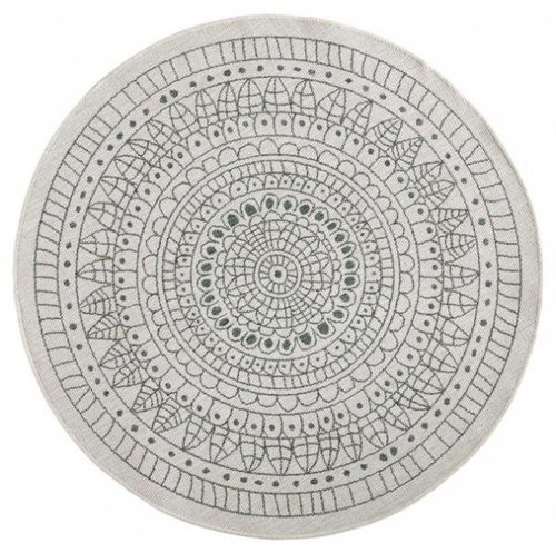 Kusový koberec Twin-Wendeteppiche 103103 creme grün kruh 100 × 100 o cm - Koberec - Main image