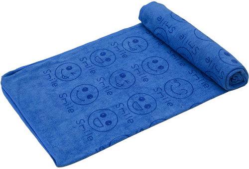 Simotex quick drying towel smiley blue - Bath Towel - Main image
