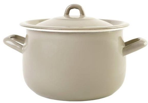 Olymp Klasik enamel pot with lid 20 cm 4,8 l Elegant Grey - Pot - Main image