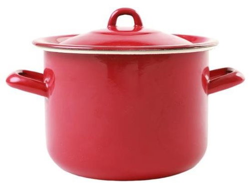 Olymp Classic enamel pan with lid 18 cm 3,4 l Elegant Bordeaux - Pot - Main image