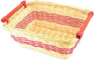DOMMIO Rattan basket natural/burgundy 28 × 18 cm - Bread Basket