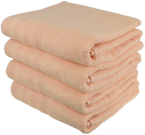DOMMIO Uni Set of terry towels 70 × 130 cm 4 pcs salmon - Towel Set - Main image