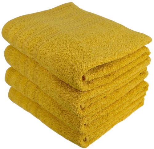 DOMMIO Uni Set of terry towels 70 × 130 cm 4 pcs yellow - Towel Set - Main image