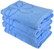 DOMMIO Flower Set of bamboo towels 50 × 90 cm 4 pcs blue - Towel Set