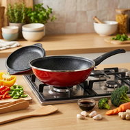 Metalac Granite induction, high enamel frying pan 26 cm, 3,1 l, red - Pan
