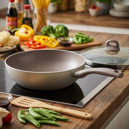 Metalac Magma, deep aluminium frying pan 26 cm, grey - Pan - Main image