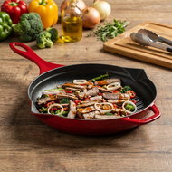 Hósse, Grill pan round, diameter 28 cm, (HSY GTV), fluted, red - Pan