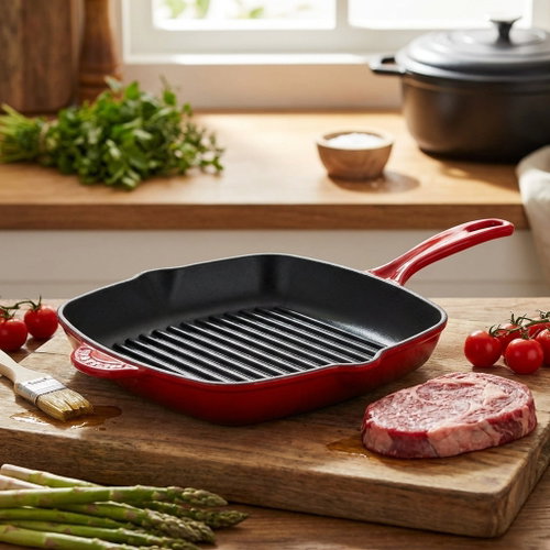 Hósse, Grill pan square, 28 × 28 cm, (HS K KTV), red - Pan - Main image