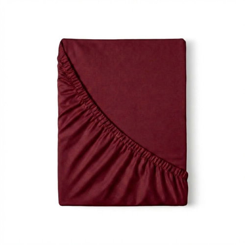 Kvalitex Satin sheet Luxury Collection 200 × 200 cm burgundy - Bedsheet - Main image