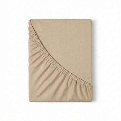 Kvalitex Jersey sheet with lycra single bed 90 × 200 cm light beige - Bedsheet - Main image
