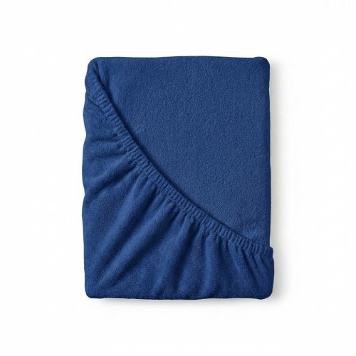 Kvalitex Terry sheet 140 × 200 cm dark blue - Bedsheet - Main image