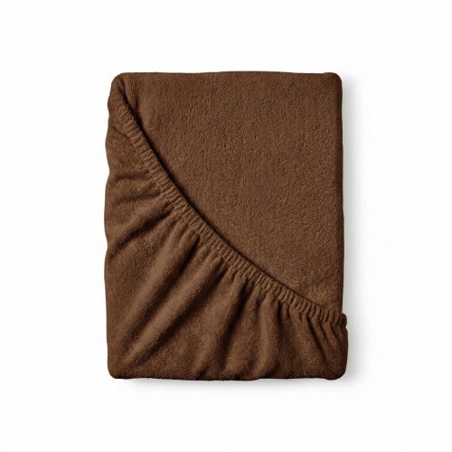 Kvalitex Terry sheet dark brown 180 × 200 cm - Bedsheet - Main image