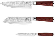 BERLINGERHAUS Stainless steel knife set 3 pcs Ebony Line Rosewood Santoku - Knife Set