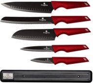 BERLINGERHAUS Sada nožů s magnetickým držákem 6 ks Burgundy Metallic Line - Sada nožů