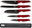 Knife set with magnetic holder 6 pcs Burgundy Metallic Line