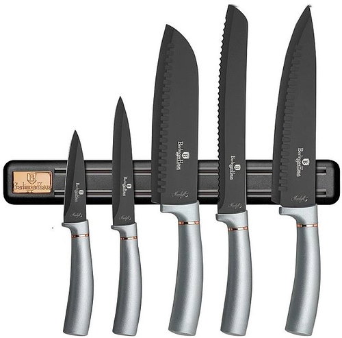 BERLINGERHAUS Knife set with magnetic holder 6 pcs Moonlight Edition Santoku - Knife Set - Main image