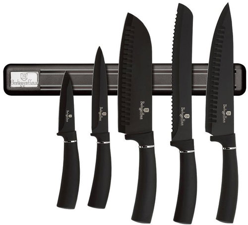 BERLINGERHAUS Knife set with magnetic holder 6 pcs Royal Black Collection - Knife Set - Main image