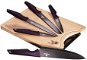 BERLINGERHAUS Sada nožů s nepřilnavým povrchem + prkénko 6 ks Purple Eclipse Collection - Sada nožů