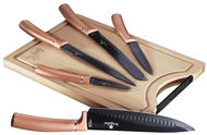 BERLINGERHAUS Sada nožů s nepřilnavým povrchem + prkénko 6 ks Rosegold Metallic Line - Sada nožů