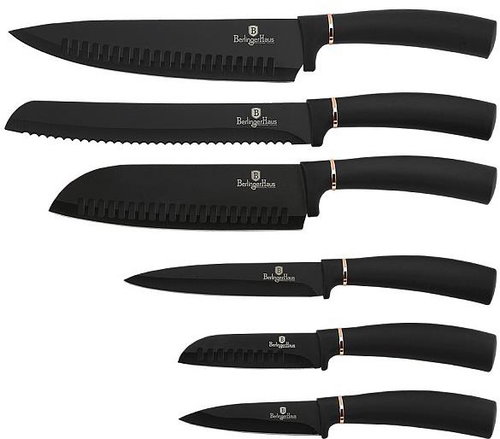BERLINGERHAUS Non-stick knife set 6 pcs Black Rose Collection blister - Knife Set - Main image