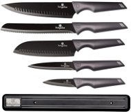 BERLINGERHAUS Antihaft-Messer-Set 6-teilig Carbon Pro Edition mit Magnethalter - Messerset