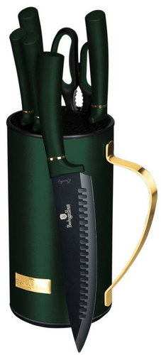 BERLINGERHAUS Set of 7 non-stick knives Emerald Collection in stand - Knife Set - Main image