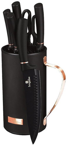 BERLINGERHAUS Set of knives in stand 7 pcs Black Rose Collection - Knife Set - Main image