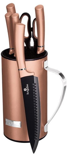 BERLINGERHAUS Set of knives in stand 7 pcs Rosegold Metallic Line - Knife Set - Main image