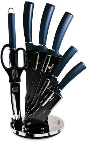 BERLINGERHAUS Set of knives in stand 8 pcs Aqumarine Metallic Line - Knife Set - Main image