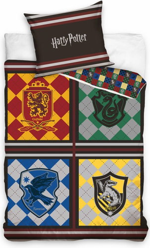 TEXTILOMANIA Children's bed linen Harry Potter Coats of Arms colourful - Bed Linen - Main image