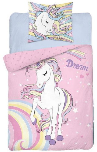 TEXTILOMANIA Children's bed linen Unicorn dream pink - Bed Linen - Main image
