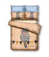 TEXTILOMANIA Microfiber bed linen Colored owl beige - Bed Linen