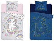 TEXTILOMANIA Luminous bed linen Unicorn Magic grey - Bed Linen