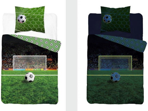TEXTILOMANIA Luminous bed linen Football green - Bed Linen - Main image