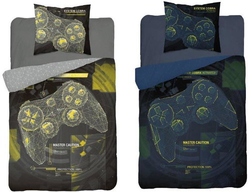 TEXTILOMANIA Luminous bed linen Gamer yellow - Bed Linen - Main image