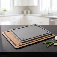 G21 Prkénko krájecí EcoCut z přírodní celulózy - sada 2 ks, hnědé / grafitové - Prkénko