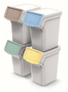 Prosperplast Odpadkový koš STACKBOX Q popelavě šedý, objem 4× 20 l - Odpadkový koš