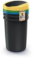 Prosperplast Odpadkový koš COMPACTA R FLAP SET recyklovaný černý, 3× 40 l - Odpadkový koš