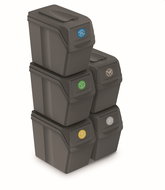 Prosperplast Set of 5 waste bins SORTIBOX I grey stone, volume 5×20 l - Rubbish Bin