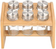 HOMLA Bambou Spice rack - 6 jars 21 × 14 × 15 cm - Spice Container Set