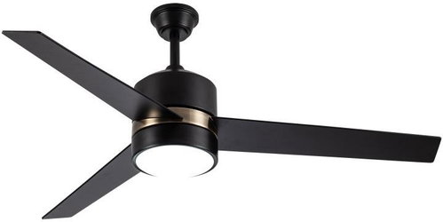 Sulion 75345 MAKI, ceiling fan with LED light and DC motor, black - Fan - Main image