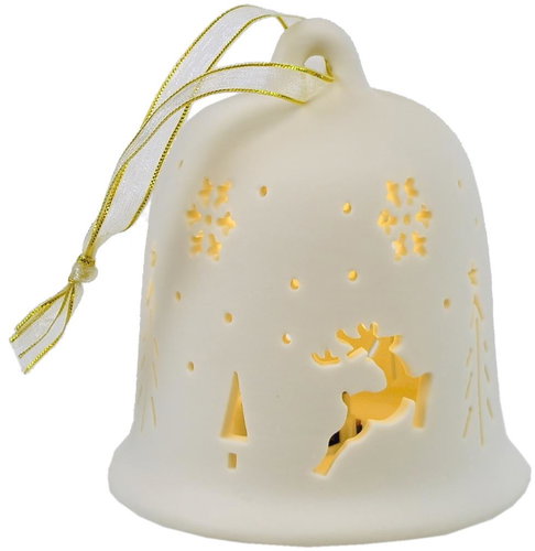 DOMMIO Christmas decoration - porcelain bell with LED lighting, 14 × 8 cm - Christmas Decoration - Main image
