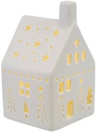 DOMMIO Christmas decoration - porcelain house with LED lighting, 14 × 7 cm - Christmas Decoration