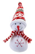 DOMMIO Vánoční dekorace - sněhulák s pletenou čepičkou a šálou, 19 cm - Vánoční dekorace