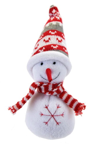 DOMMIO Christmas decoration - snowman with knitted hat and scarf, 19 cm - Christmas Decoration - Main image