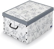 Domopak with lid and handles, Bon Ton white and grey - Storage Box
